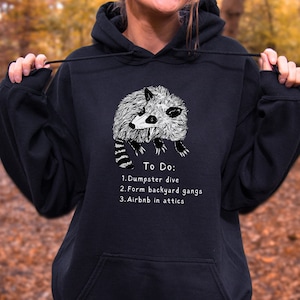 Raccoon To Do List Hoodie, Raccoon Hoodie, Animal Lover shirt, Raccoon Lover Sweater, Mental Health Sweatshirt, Funny Trashcore Sweatshirt