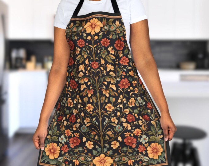 Floral Apron, Cottagecore Wildflower Kitchen Gift