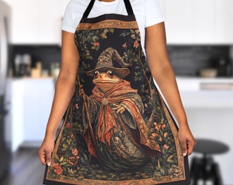 Delantal de rana maga, delantal de artesano de cocina fantástica