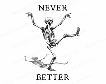 Dancing Skeleton Art, Halloween Home Decor (Digital Download)