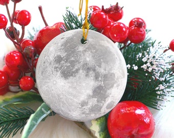 Moon Ornament, Full Moon Christmas Ornament, Moon Lover Gift, Moon Phases Gift, Science Teacher Gift, Astronomy Gift, Astrology Gift