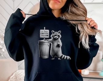 Funny Raccoon Trash Can Hoodie, Wildlife Meme Gift