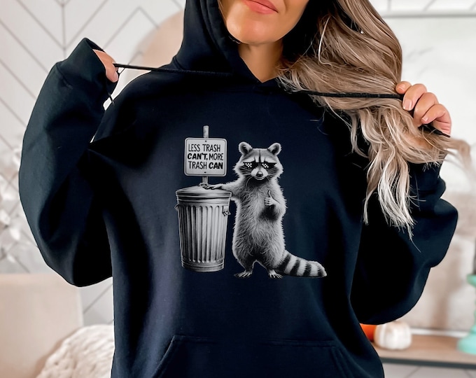 Funny Raccoon Trash Can Hoodie, Wildlife Meme Gift