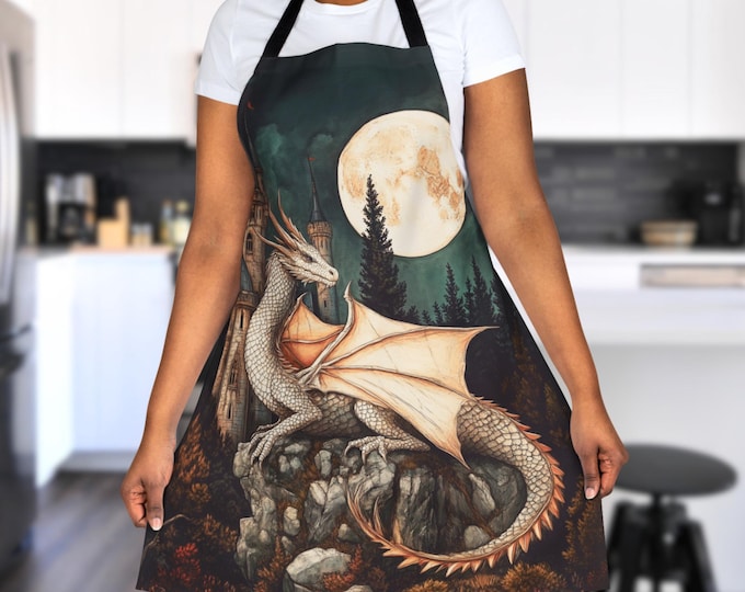 Fantasy Dragon Apron, Medieval Kitchen Gift