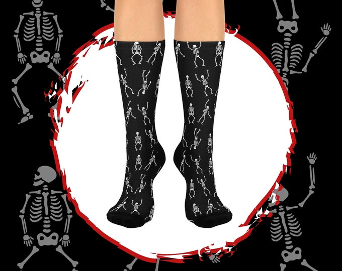 Skeleton Crew Socks – Halloween Goth Fashion, Spooky Fall Gift