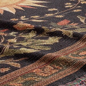 Cottagecore celestial sun and moon woven tapestry blanket