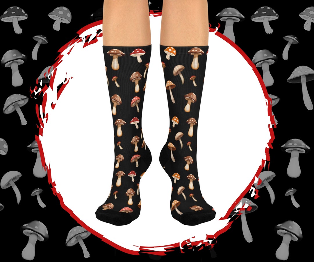 Cottagecore Mushroom Socks Mushroom Lovers Gift Witchy Etsy