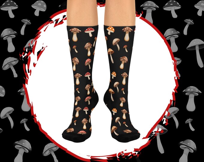 Cottagecore Mushroom Socks, Mushroom Lovers Gift, Witchy Cottagecore Gift Socks, Mushroom Everyday Socks, Socks for Halloween, Mushroom Gift