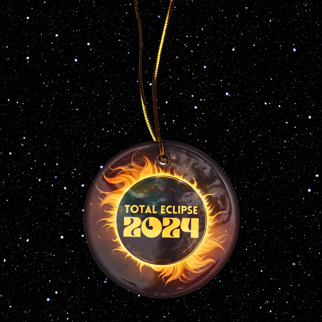 Total Eclipse Ornament, 2024 Eclipse Memorabilia Christmas Ornament, Solar System Ornament, Moon