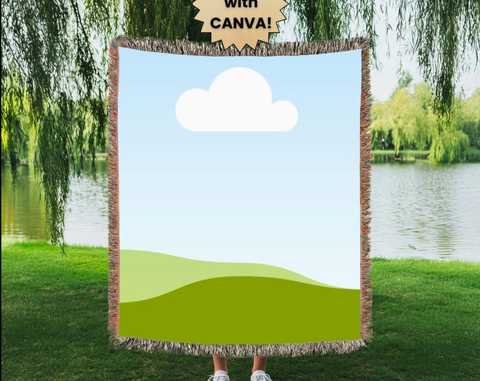 Woven Blanket Mockup – Canva Mockup for MWW & Gooten Blankets, Digital Download, Throw Blanket Canva Template