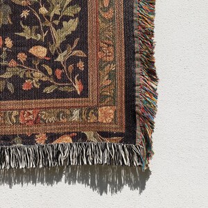 Cottagecore celestial sun and moon woven tapestry blanket