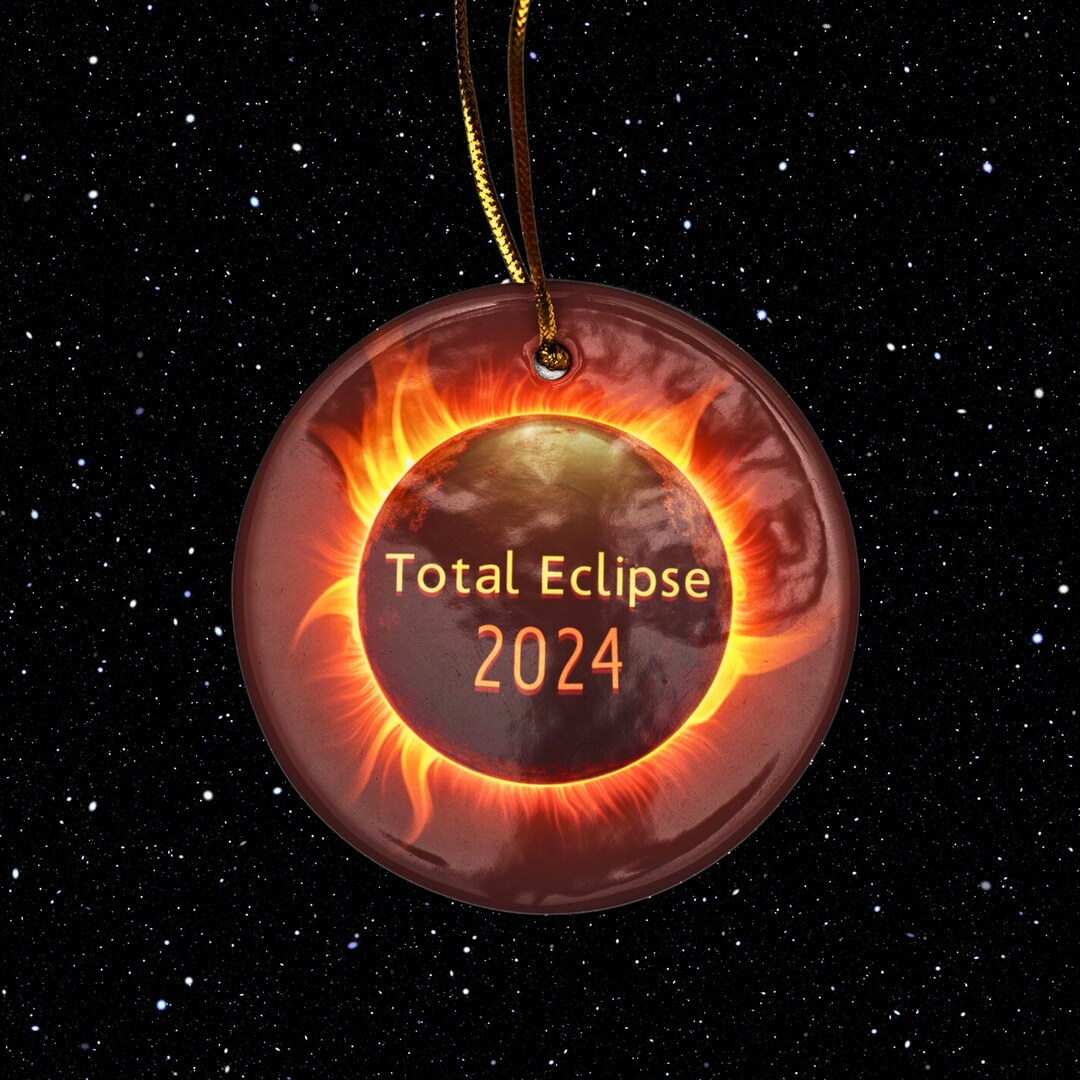 Total Eclipse Ornament, 2024 Eclipse Memorabilia Christmas Ornament, Solar System Ornament, Moon