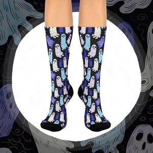Halloween Ghost Socks, Colorful Ghoul Socks, Spooky Fun Socks, Gift Socks, Halloween Socks, Spooky Season Socks, Witchy Socks Gift