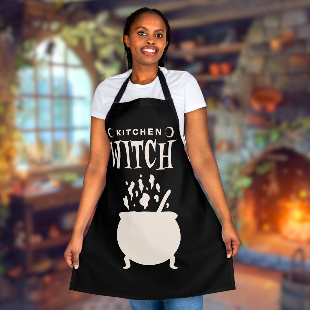 Kitchen Witch Apron, Crafty Cooking Witches Apron, Witchcore Celestial ...