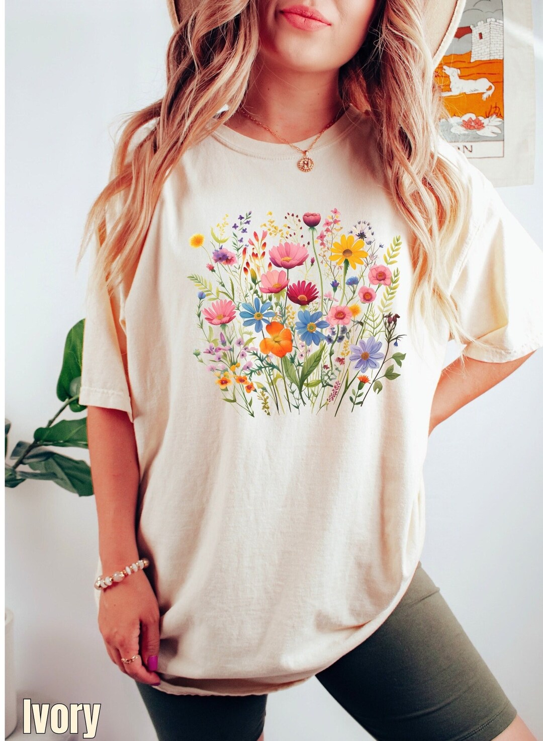 Comfort Colors Wildflower Shirt, Cottagecore Floral Tee, Boho Hippie ...