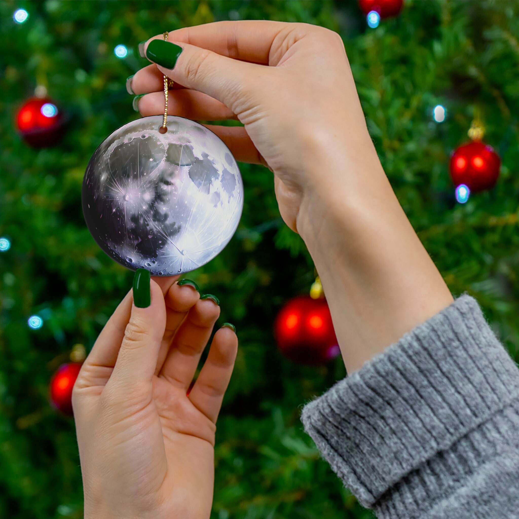 Moon Ornament, Full Moon Christmas Ornament, Moon Lover Gift, Moon