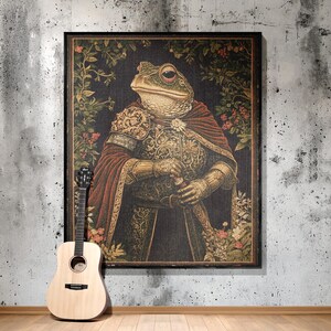 Medieval knight frog lover woven tapestry blanket decor