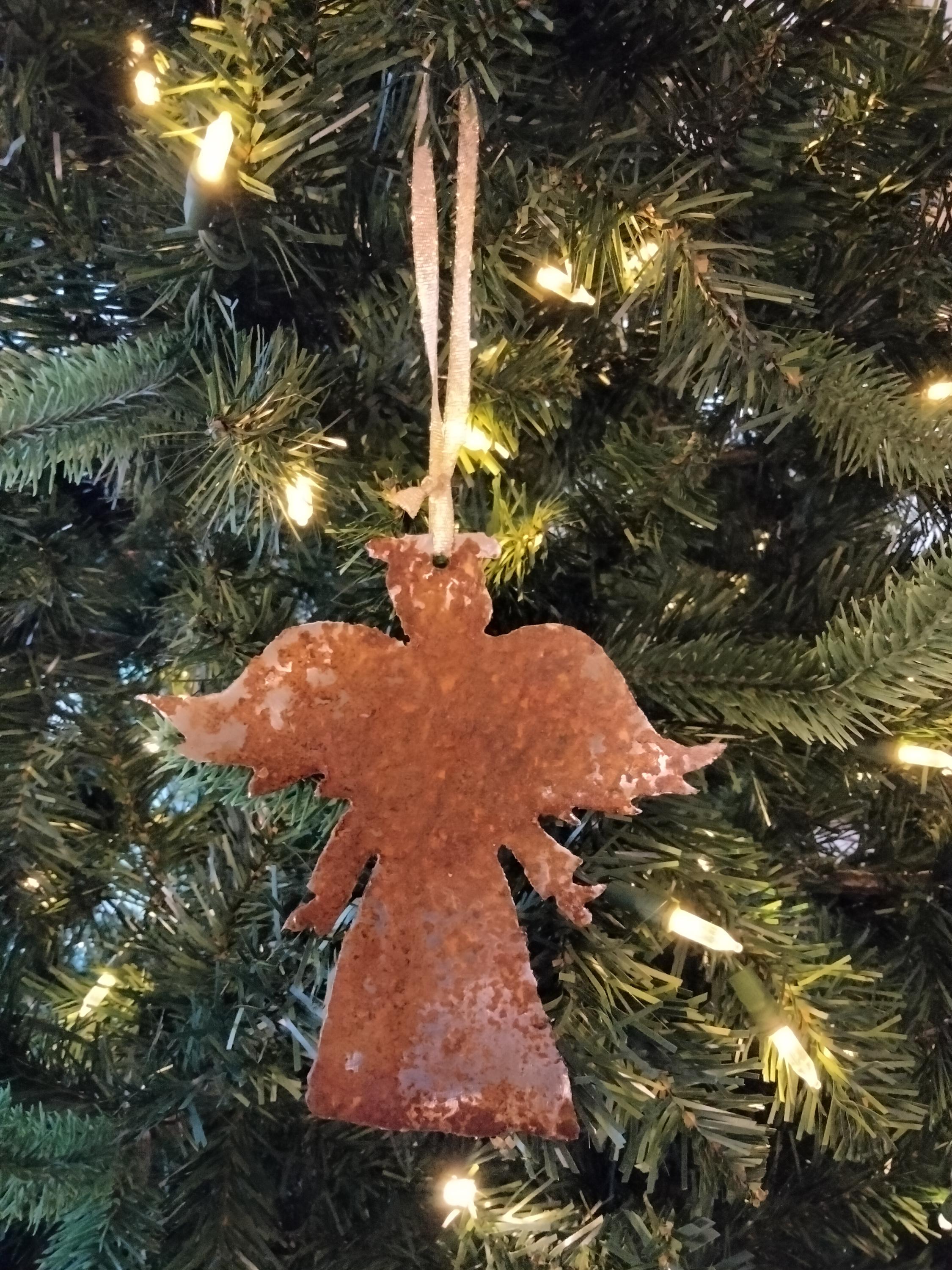 Metal Rusty Angel Ornament - Etsy