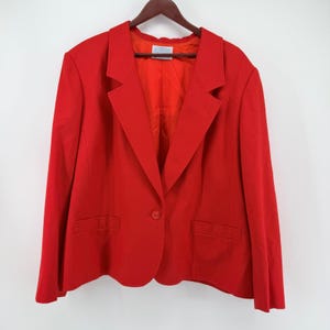 Vtg Pendleton Blazer 24W Red Wool Jacket Single Button Plus Size Corporate Chic