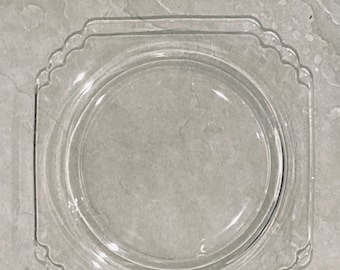 Vintage Fostoria Clear Art Deco Dinner Plate / "Mayfair Clear" pattern