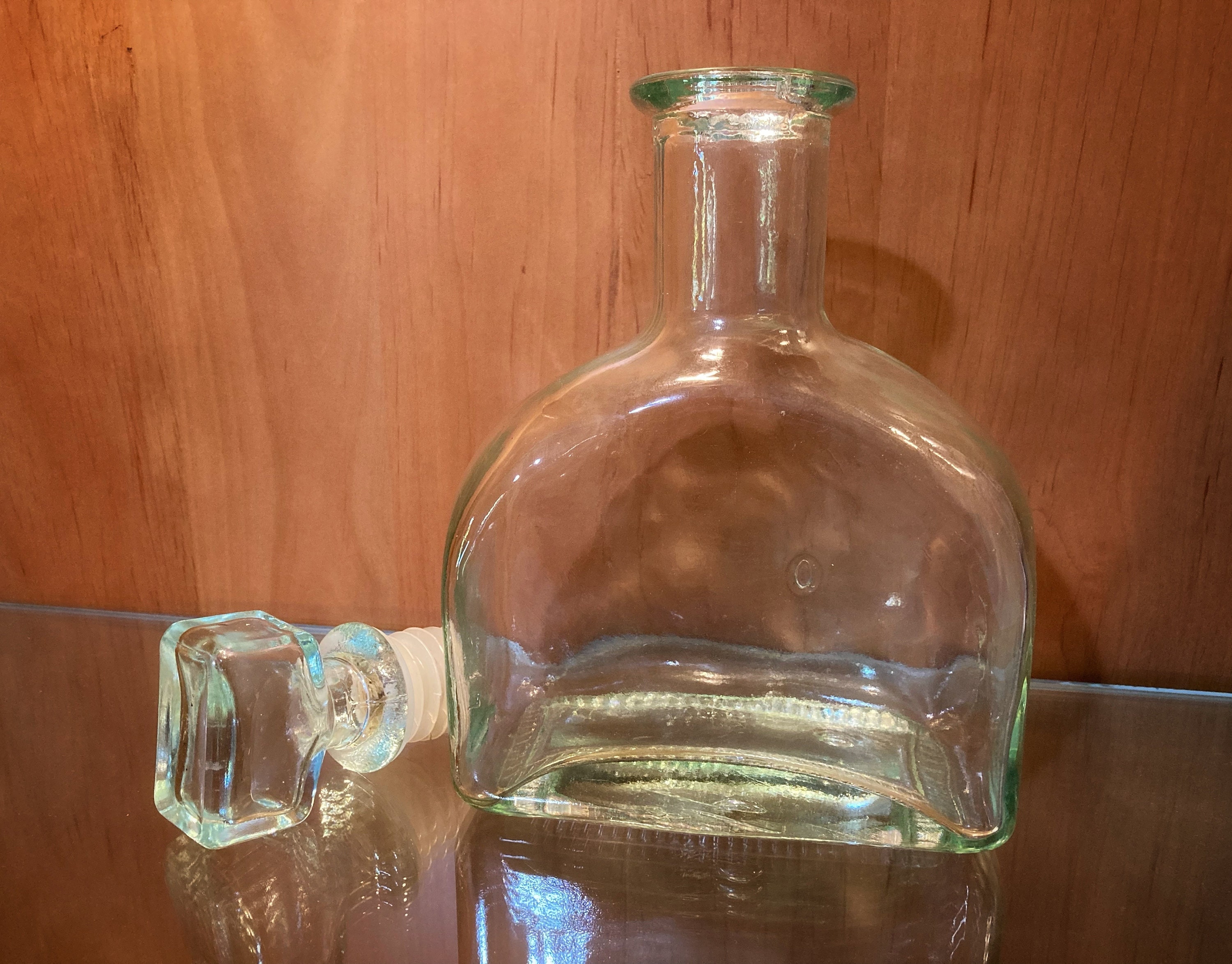 Vintage Recycled Glass Block Decanter Etsy