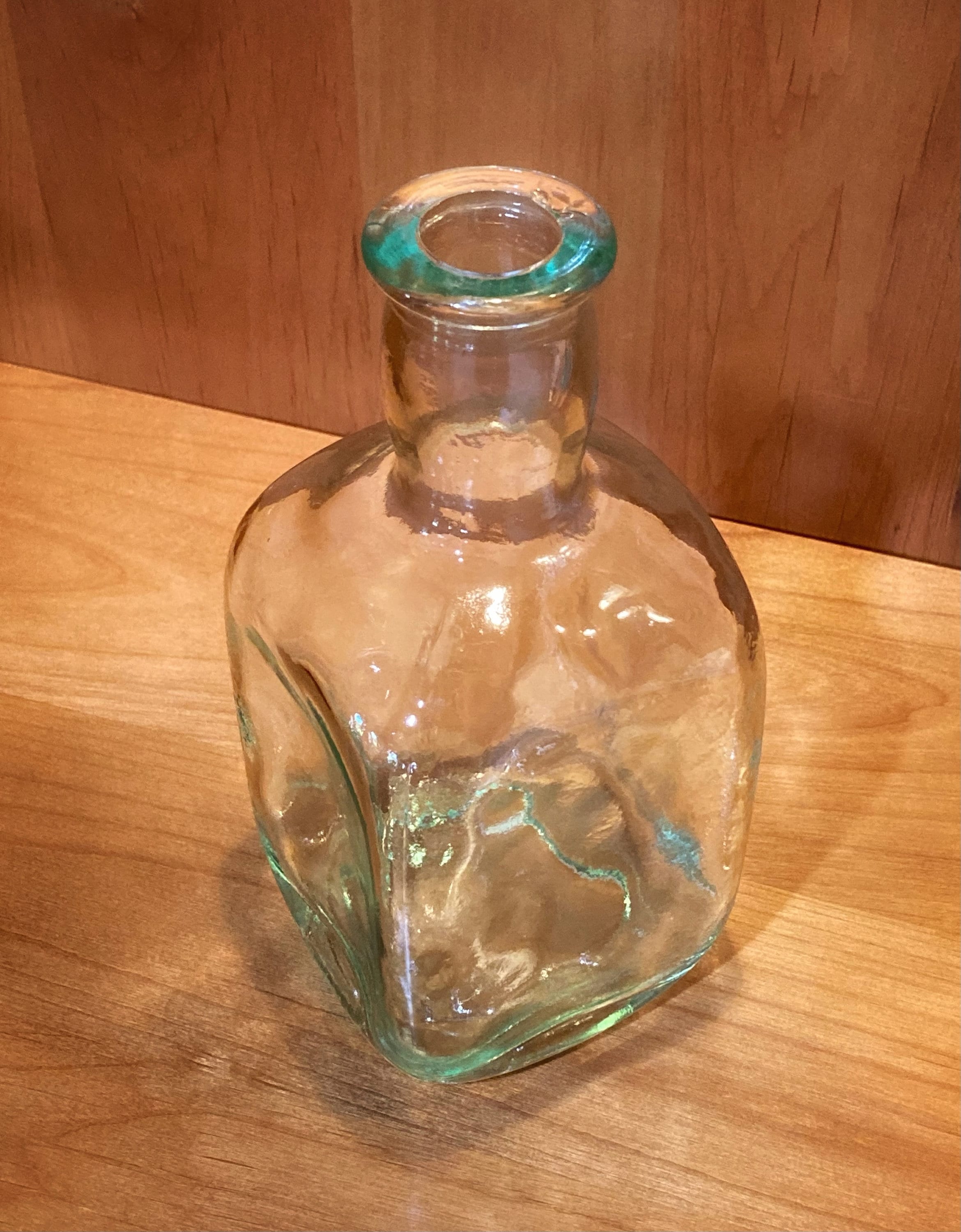 Vintage Recycled Glass Block Decanter Etsy