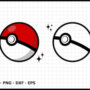 Pokemon Pokeball Svg Eps Dxf Png Instant Download