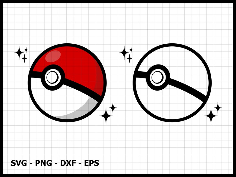 Pokemon Pokeball Svg Eps Dxf Png Instant Download - Etsy