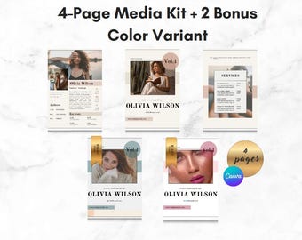 Minimalist Media Kit Template: Editable Canva Branding Bundle (PDF)