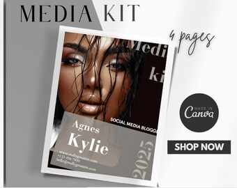 Stylish 4-Page Media Kit Template: Editable Canva Design (PDF)