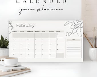 Elegant Minimalist 2026 Calendar | Modern Yearly & Monthly Planner | Printable Digital Organizer | Clean Design