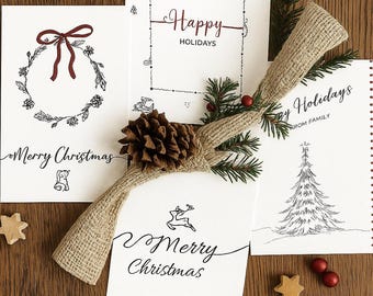 Editable 4-Page Christmas Photo Card Template | Festive Holiday Design | Instant Digital Download