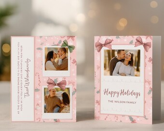 Festive Christmas Card Template: Photo Holiday Cards (Canva Editable)