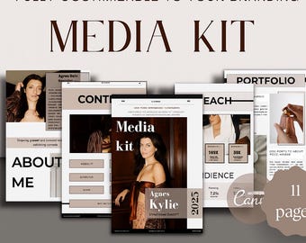 Editable Media Kit Template: Modern Influencer Branding (Canva, 11-Page)