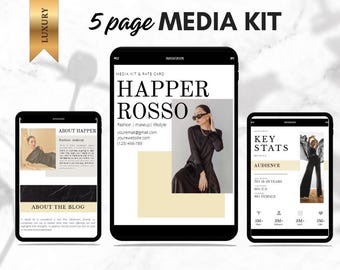 Luxury Media Kit Template: 5-Page Influencer Guide (Canva Editable, PDF)