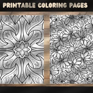 Geometric Patterns Coloring Book, Printable Abstract Patterns for Stress Relief for Adults and Teens, Printable PDF, INSTRUCTIONS DOWNLOAD