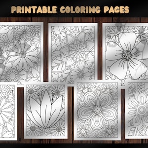 100 Coloring Pages for Adults -Grayscale Coloring Book, Printable Coloring Page for Women, Coloring Sheets PDF Mental Health Coloring Pages