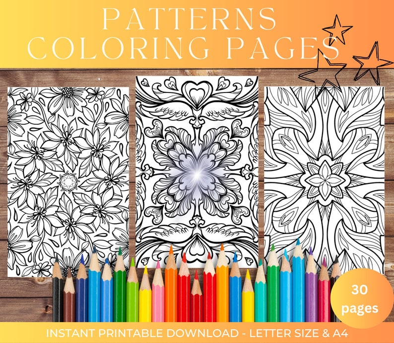 Patterns Galore Printable Coloring Page Adults & Kids Coloring Book
