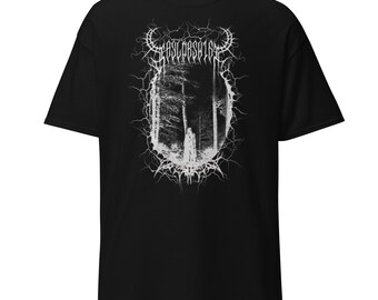 Koszulka z nadrukiem zespołu alternatywnego inspirowanego erą black metalu