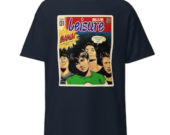 Koszulka z motywem zespołu Leisure Band – koszulka z motywem muzycznym w stylu komiksowym, lata 90., retro, britpop, Damon Albarn