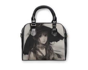 Manga Witch in Gray, Shoulder Handbag