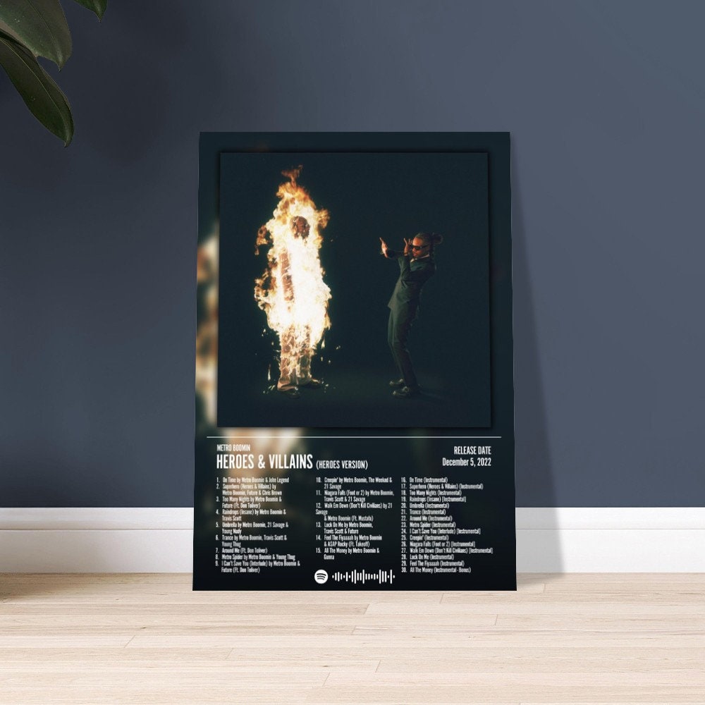 Metro Boomin 'Heroes and Villains' Poster – Posters Plug