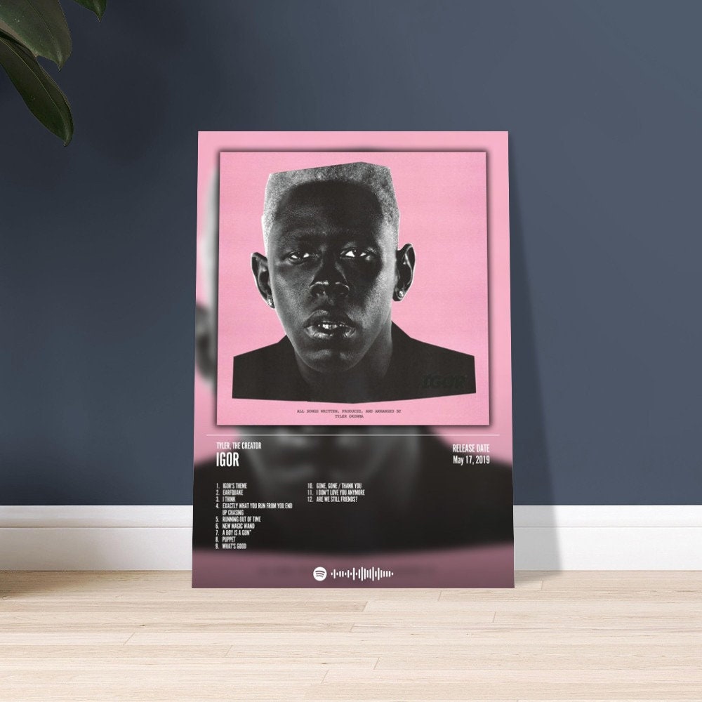 YNREMM Rapper Tyler The Creator IGOR Album Cover Signed Posters for room  aesthetic Music Canvas Poster 12x18 inches unframed