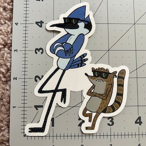 Regular show Mordecai and rigby clear vinyl sticker