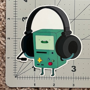 BMO headphone adventure time clear vinyl sticker