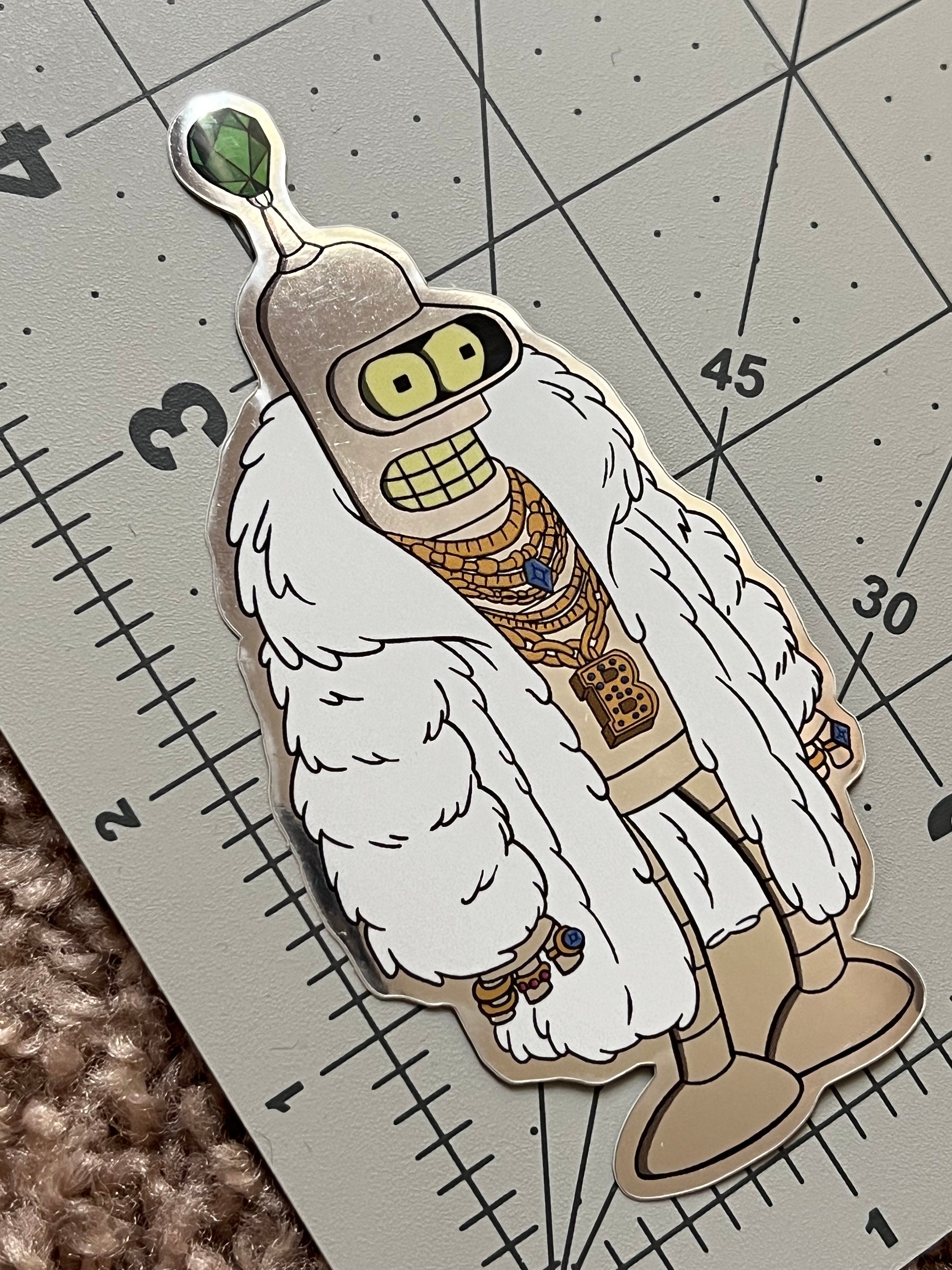 Futurama Bender Metallic Vinyl Sticker - Etsy