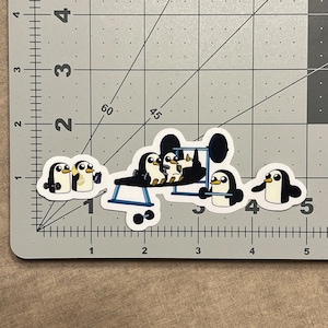 Adventure time Gunter workout clear vinyl sticker