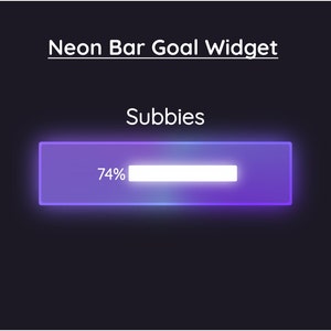 Animated Twitch Neon Bar Goal Widget