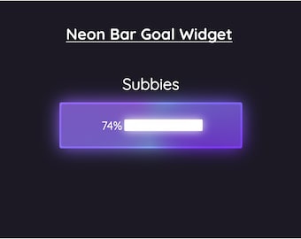 Animated Twitch Neon Bar Goal Widget