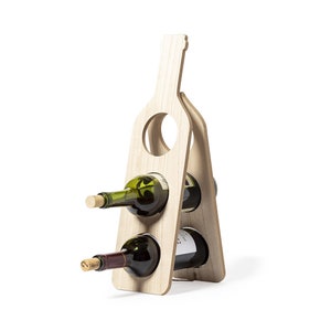 Soporte de botella de madera natural / soporte de botella de madera / soporte de botella flotante / soporte de botella de vino mágico, soporte de botella hecho a mano / decoración de la barra imagen 2